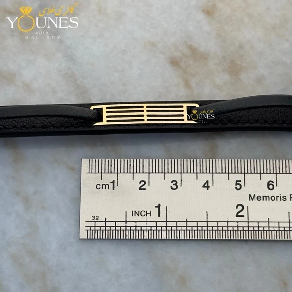 دستبند طلا چرم مردانه L165